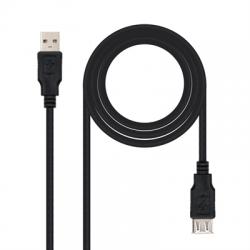 Nanocable Cable USB 2.0, tipo A/M-A/H, Negro, 3m - Imagen 1