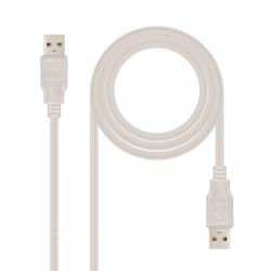 Nanocable Cable USB 2.0, tipo A/M-A/M Beige, 1m - Imagen 1